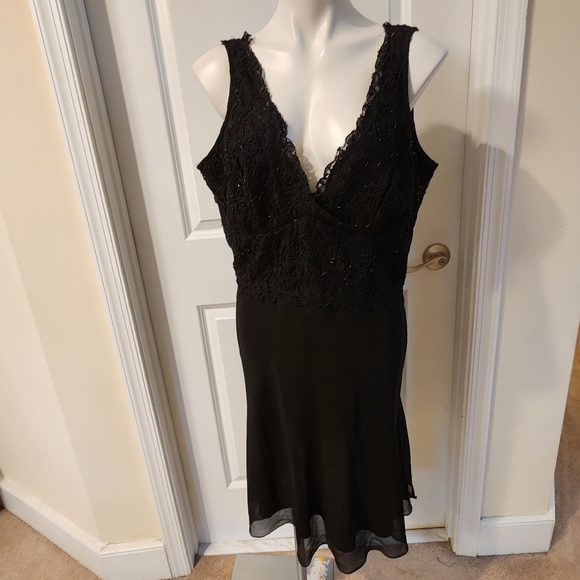 Lawrence Kazar vintage black dress lace jacket set size 16 - Picture 13 of 15